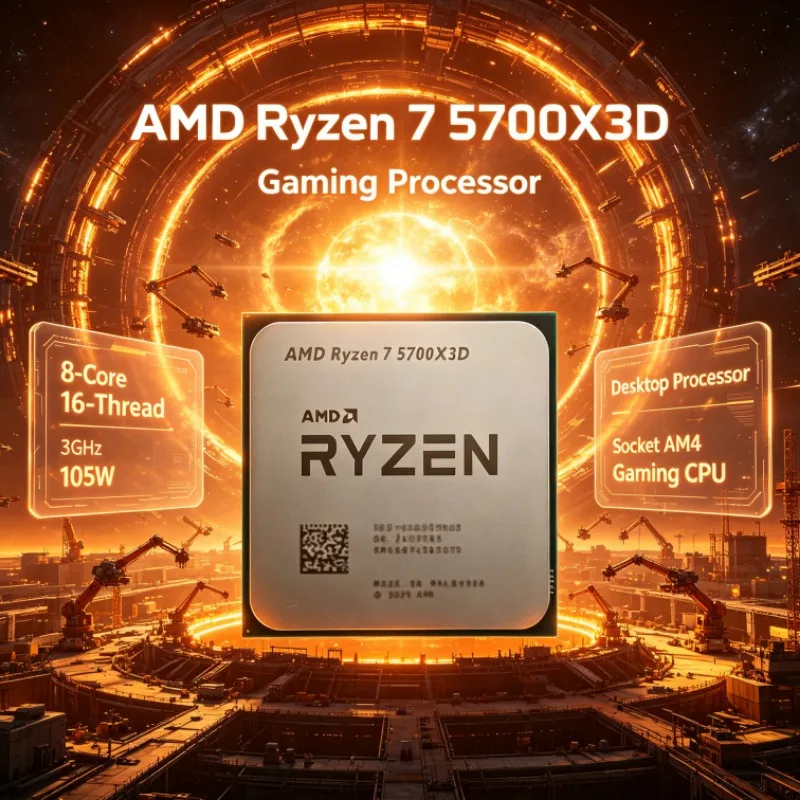 AMD Ryzen 7 R7 5700X3D CPU 8-Core 16-Thread 3.0GHz Up to 4.1GHz 105W Socket AM4 DDR4 Processor
