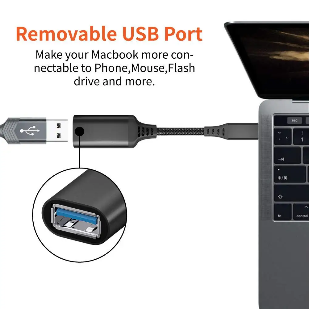 Tipo C para USB 3.0 OTG cabo de dados, macho para fêmea cabo de extensão, celular, Tablet, PC, carro