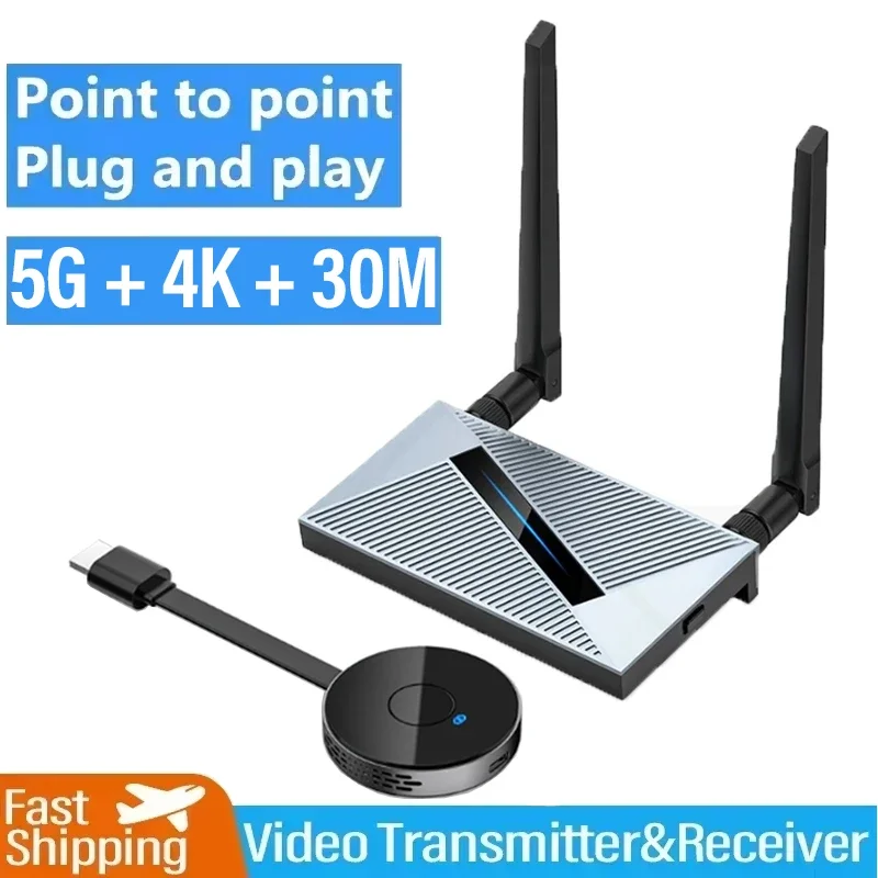 4K 5G 30M Wireless HDMI Extender Video Transmitter and Receiver 4K Screen Share Switch for PS4 Camera PC To TV Monitor Projector