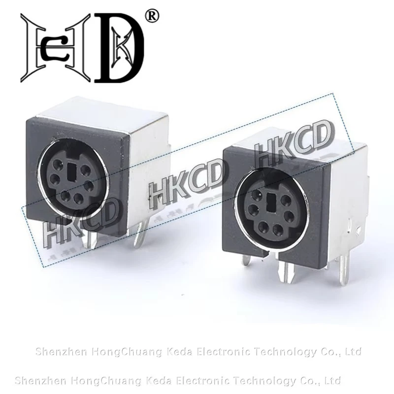 5 Connettori DIN-601 Mini DIN A 6 Pin Femmina Verticali DIP In Metallo Schermato PS/2 Per Tastiera, Mouse E PCB-image