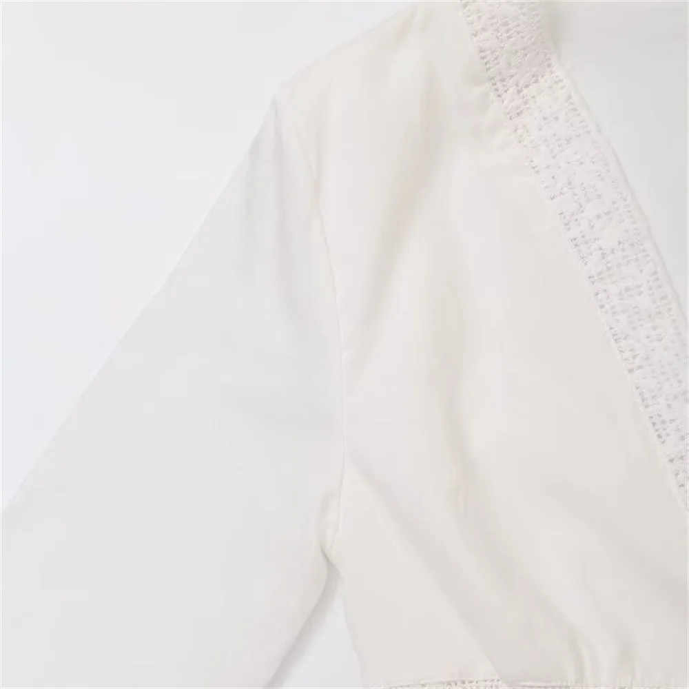 2024 RARF autumn new European and American style designniche white shirt French bow embroidered shirt