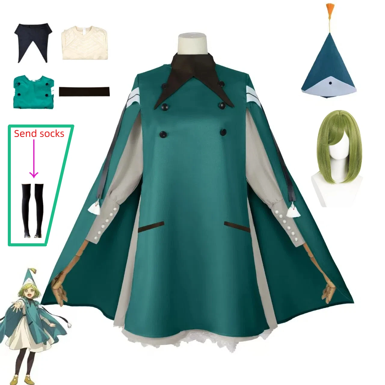 Disfraz de Cosplay de Coco Tetia Riche de Atelier de Sombreros de Bruja de Anime, con Peluca, Vestido para Juego de Rol, Sombrero Mágico, Traje de Taller, Conjunto Completo para Fiesta