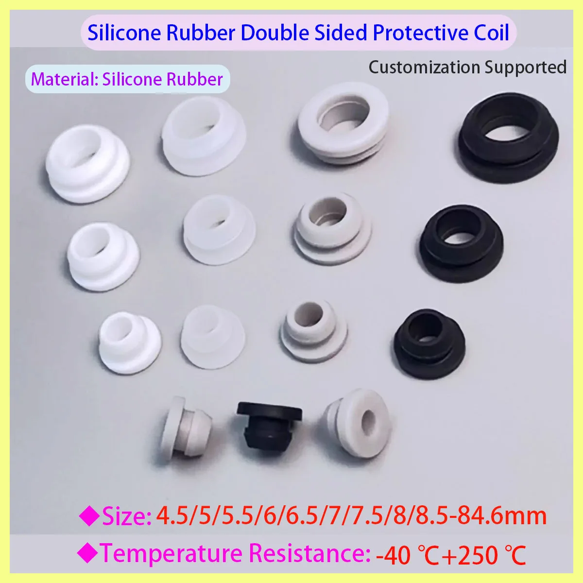 Black White Gray Transparent Silicone Rubber Hole Cover T-shaped Sealing Plug 4.5/5/5.5/6/6.5/7/7.5/8/8.5-84.6mm