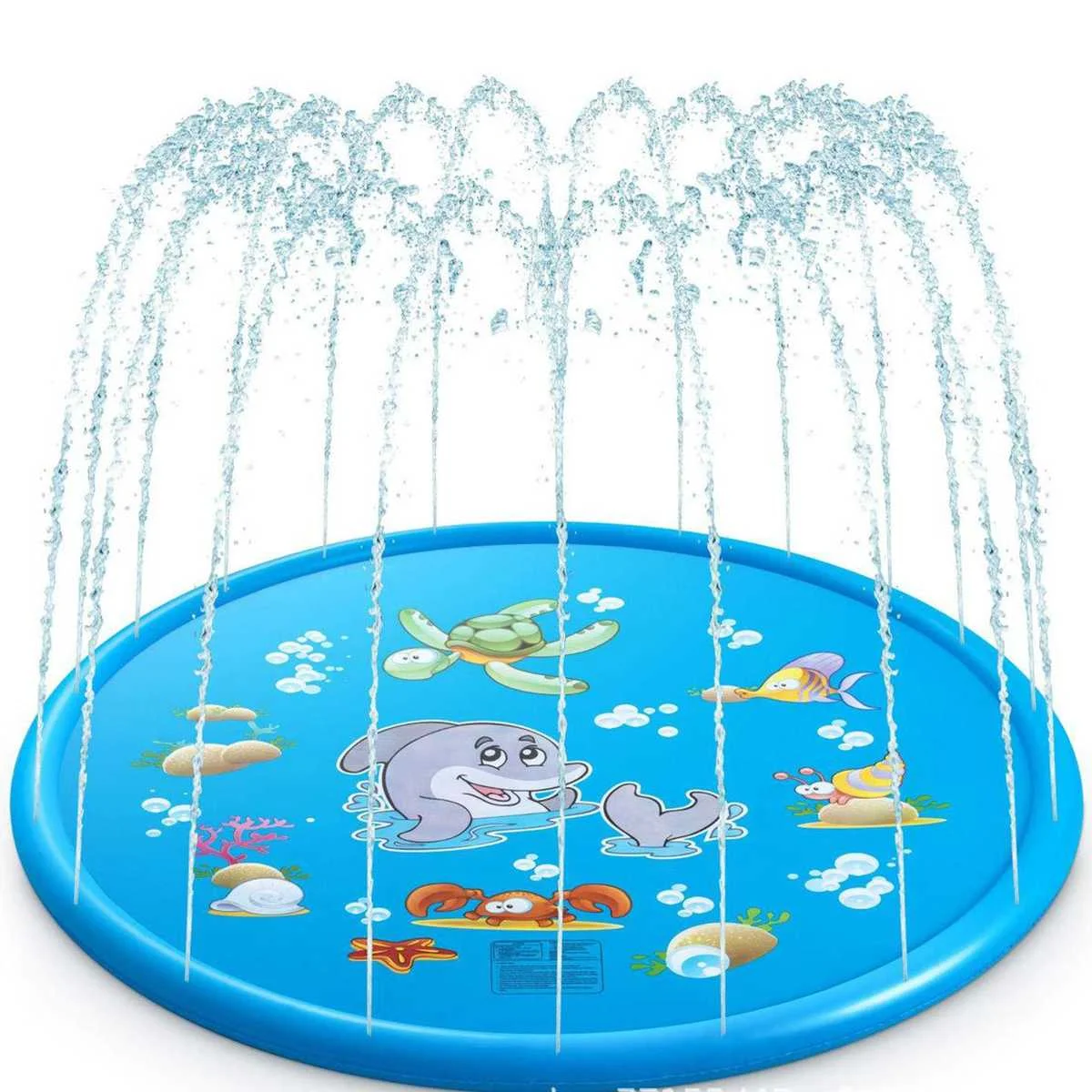 Children Play Spray Mat 100/150cm Beach Inflatable Water Sprinkler Pad Outdoor Game Toy Lawn Swimming Pool Mat Dolphin Fountain