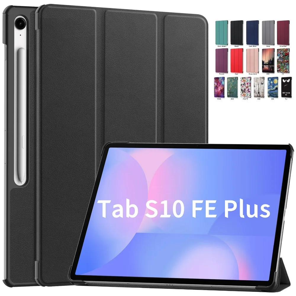 

Чехол для Samsung Tab S10 FE Plus, магнитный тройной складной чехол-подставка из искусственной кожи для Galaxy tab s10 fe plus, чехол sm-x620 13,1 дюйма, планшет