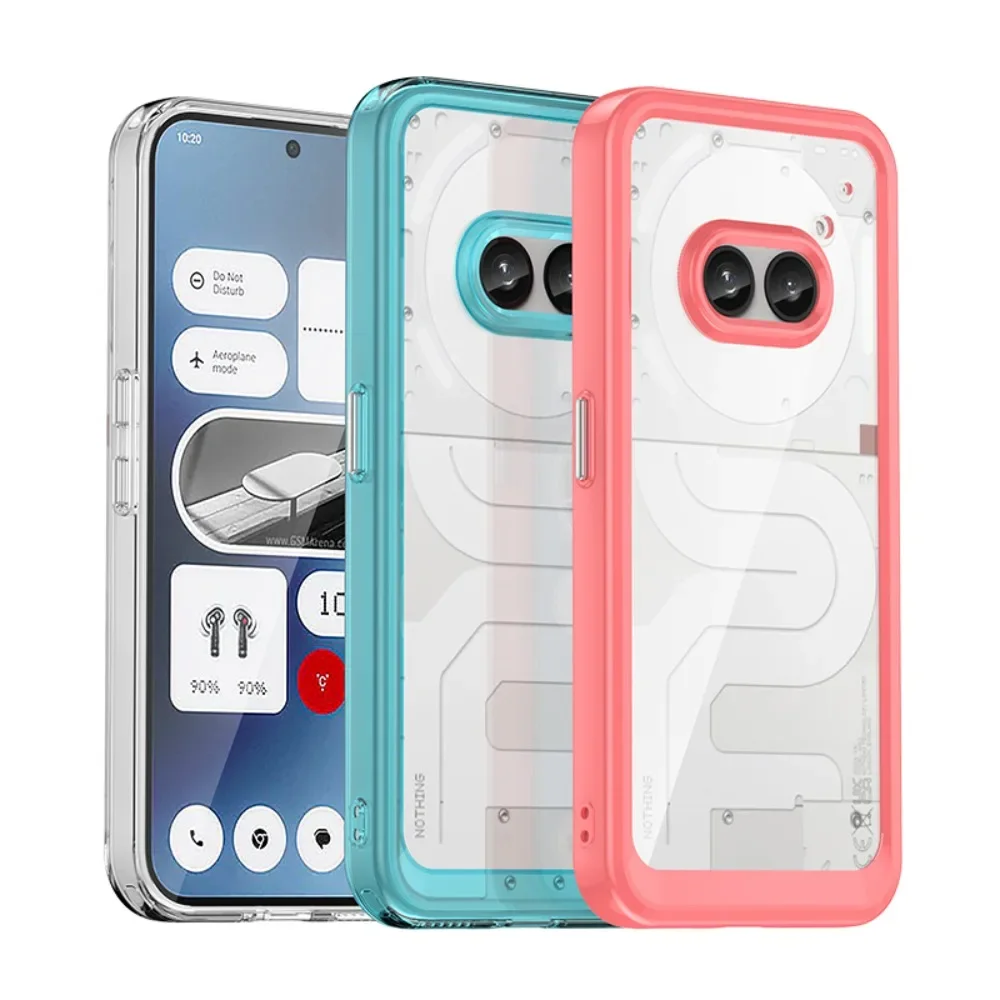 for Nothing Phone 2A 2 1 Case Crystal Clear Color Bumper Soft Shockproof Cover Flexible Buttons Shell Nothing2A Phone Funads