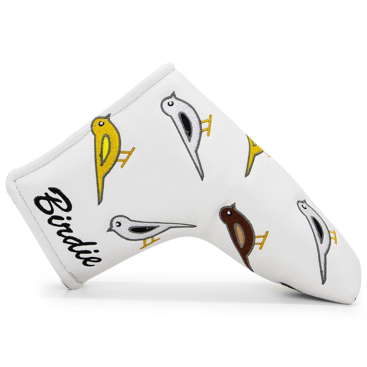 Birdie Funda para putter de golf, Funda para cabeza de putter de hoja, Fundas para cabeza de putter para palos de golf, Bordado elegante, Cuero premium