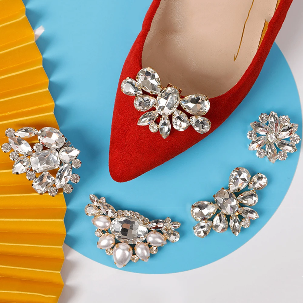 Detachable Shoe Clips High Heel Charms Jewelry Shoes Decorations DIY Rhinestone Bride Shoes Accessories Female Shoes Buckle 신발 참