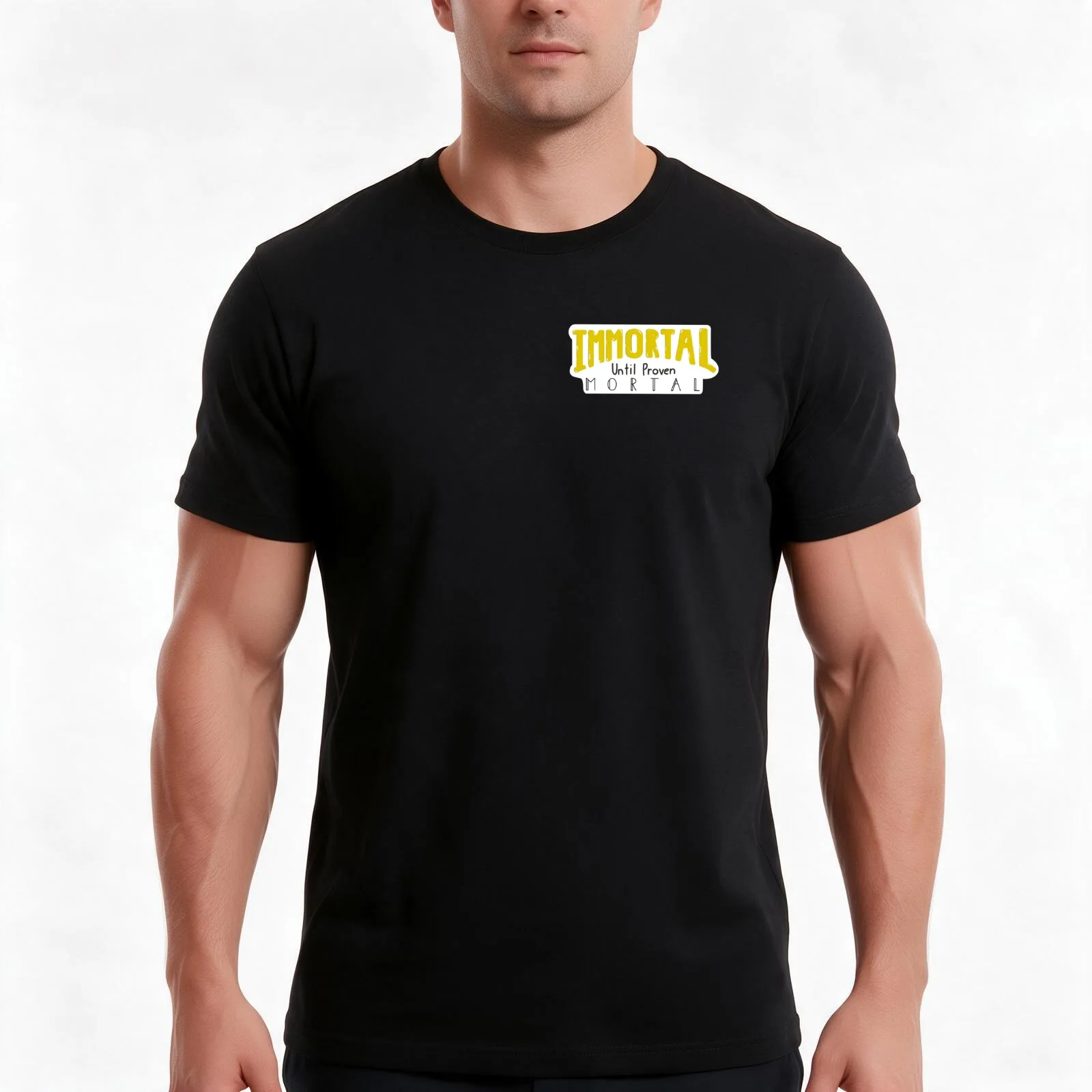 Immortal Until Proven Mortal T-Shirt, Summer Casual Cotton Tee, Oversized Streetwear Tops, Vintage Graphic Print, 100% Cotton