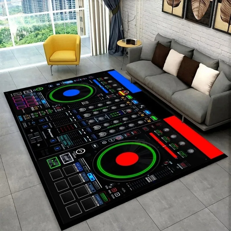 3D DJ Music Screen Keyboard Area Rug Carpet Rug for Living Room Bedroom Sofa Doormat Decoration Kid Play Non-slip Floor Mat Gift