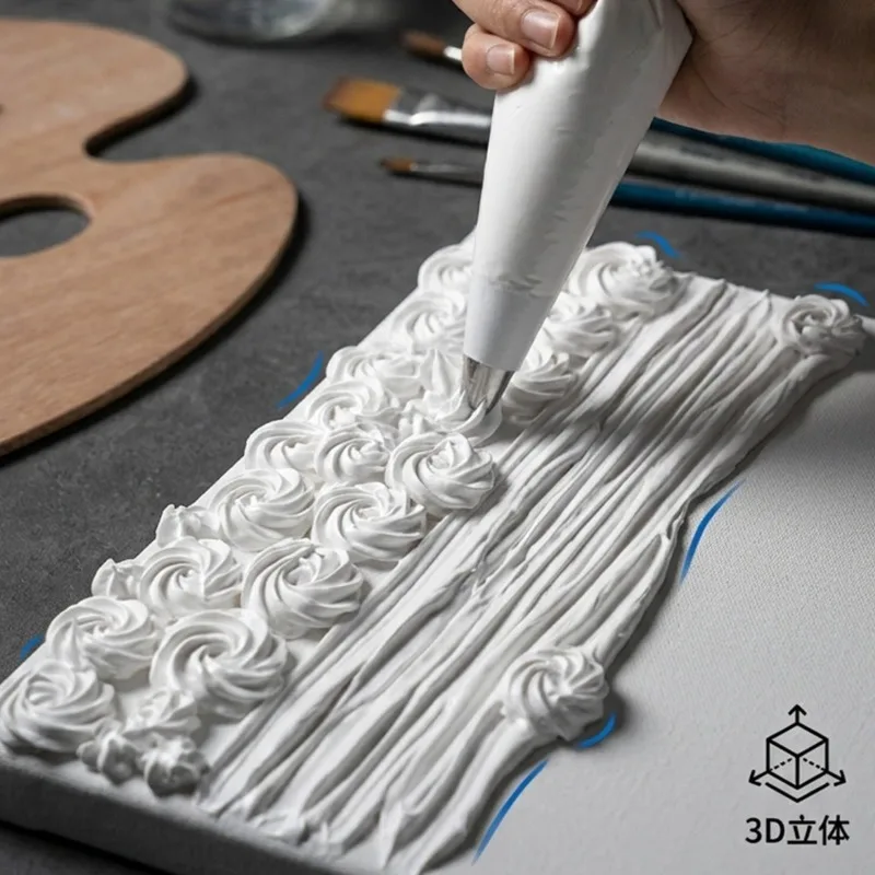 500g Akrylowa Pasta Modelująca Efekt Krackle, Pasta Teksturowująca 3D, Gesso o Gęstej Strukturze, Baza do Farb Olejnych, Materiały Plastyczne dla Artystów na Płótno — zdjęcie produktu 5