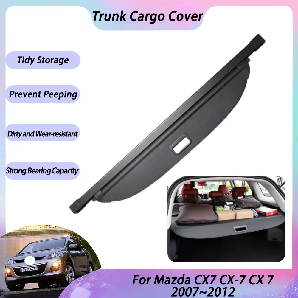 Trunk Cargo Cover For Mazda CX7 CX-7 CX 7 2007~2012 2008 2009 2010 2011 2012 Rear Tray Shield Curtain Partition Car Accessories