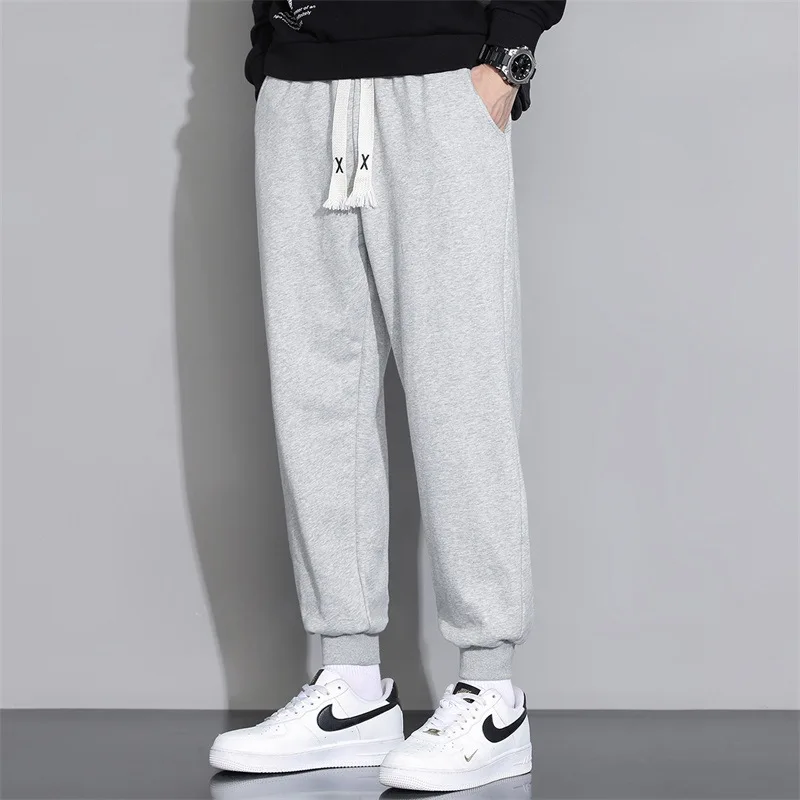 2023 New Autumn Casual Sports Pants for Men\'s Thin Korean Style Trend Small Foot Knitted Guards Fashion Versatile Leggings