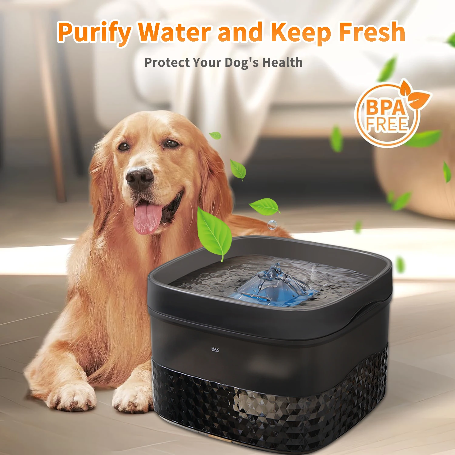 9L Dog water fountain Smart Automatic  Water Dispenser&Burnout Prevention Pump smart Pet  Silent induction water discharge