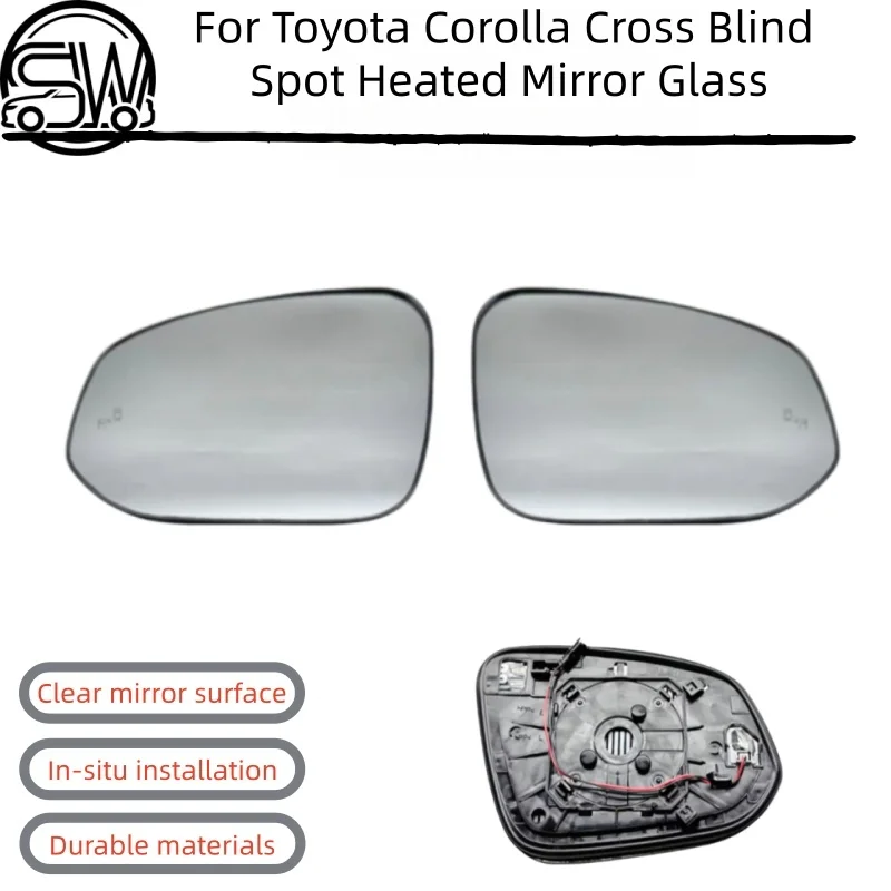 

For Toyota Corolla Cross Blind Spot Heated Mirror Glass Driver Side With Backing Plate