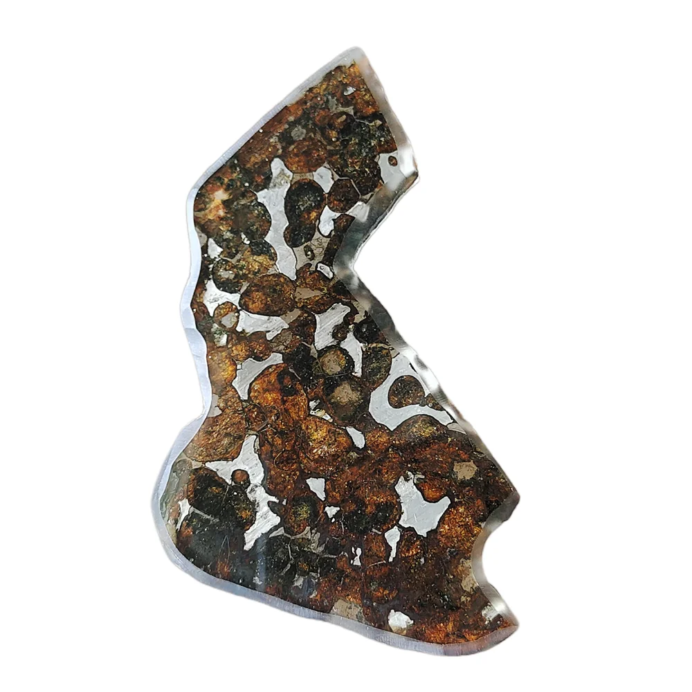 24.9g SERICHO Pallasite Olive Meteorite Slices Natural Meteorite Material Sliced Collection - From Kenya - QA208