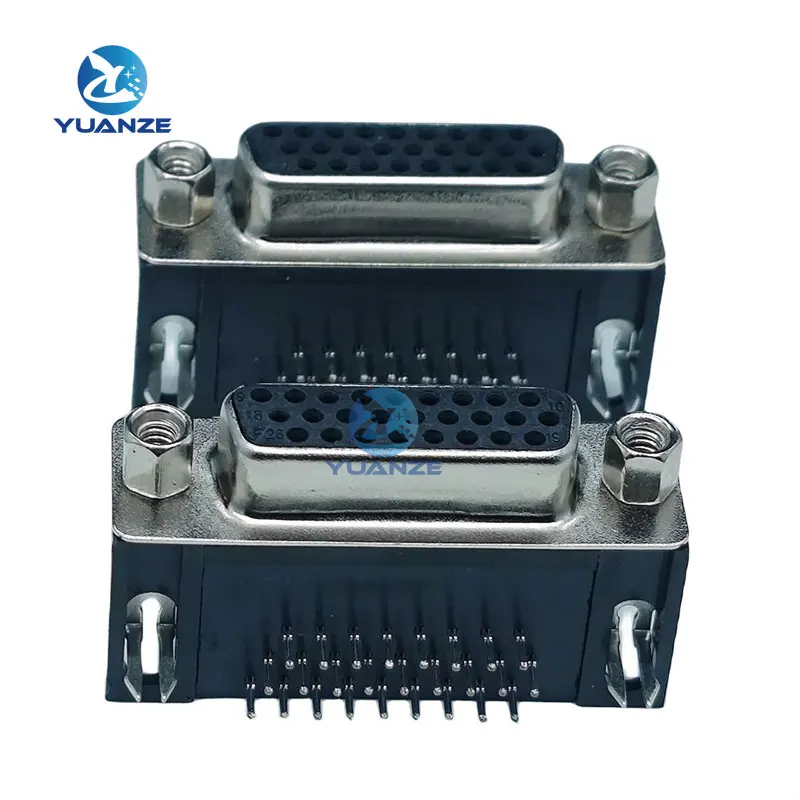 2pcs D-sub DB26 HDR26 Connector Male/Female Plug 26-pin 3-Row Right Angle Port Terminal Breakout