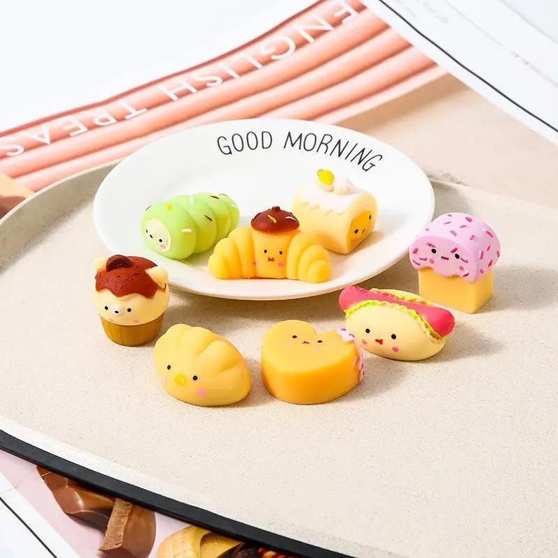 1Pcs Kawaii Croissant Squeeze Toy Random Surprise Style Soft Dessert Toy Independent Packaging For Child Stress Relief Decor