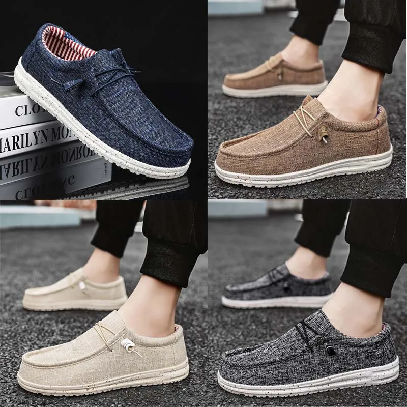2026 Men Casual Shoes Slip on Canvas Loafers Comfortable Walking Flats for Man Non Slip Soft Moccasins Sneakers Summer loafers