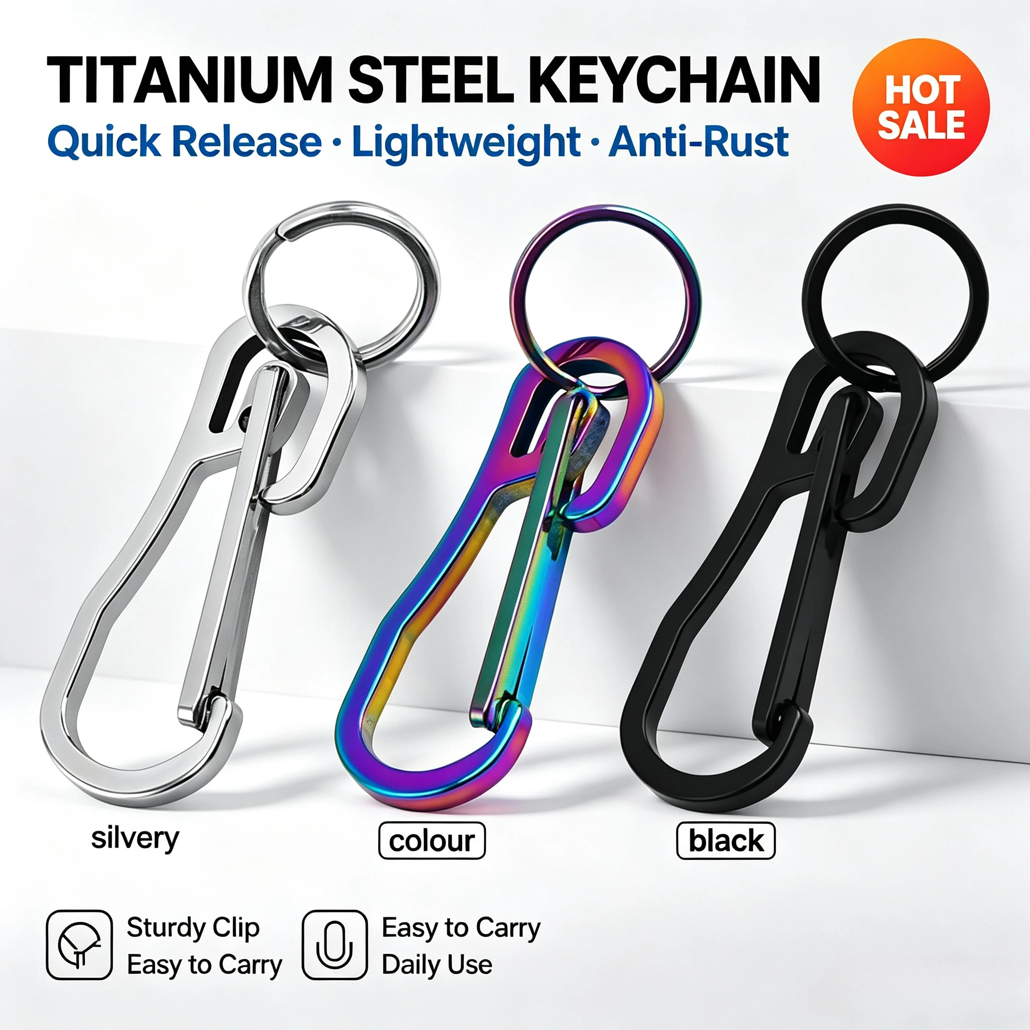 Key Ring Carabiner Outdoor Climbing Keychain Pendant Key Holder Belt Buckles Multi-purpose Hanging Buckle Tool