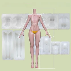 Correct Proportion Polymer Clay Figure 17cm Woman Body Silicone Mold DIY Ultra Light Clay Cartoon Character Body Making Mold