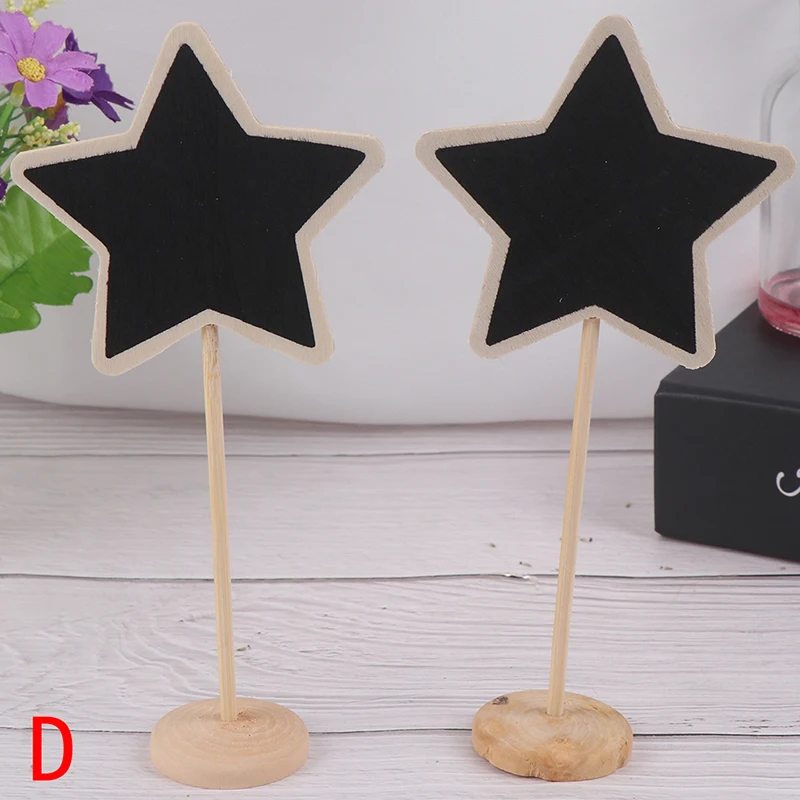 2pcs Mini Small Wooden Chalk Blackboard Wedding Kitchen Restaurant Signs Heart Chalkboard Writing Notice Message Paint Board