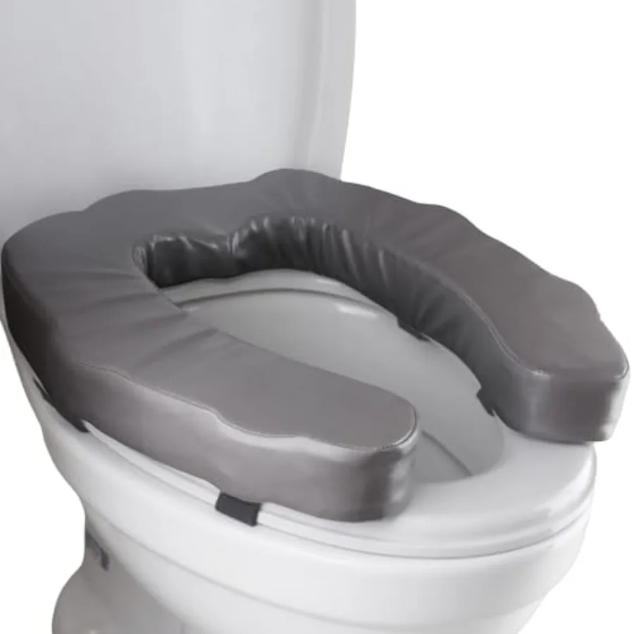 

Raised Toilet Seat Cushion for Elderly - Adds 2 Inch - U Shape Toilet Seat Riser with High-Density Foam for Enhanced Comfort an