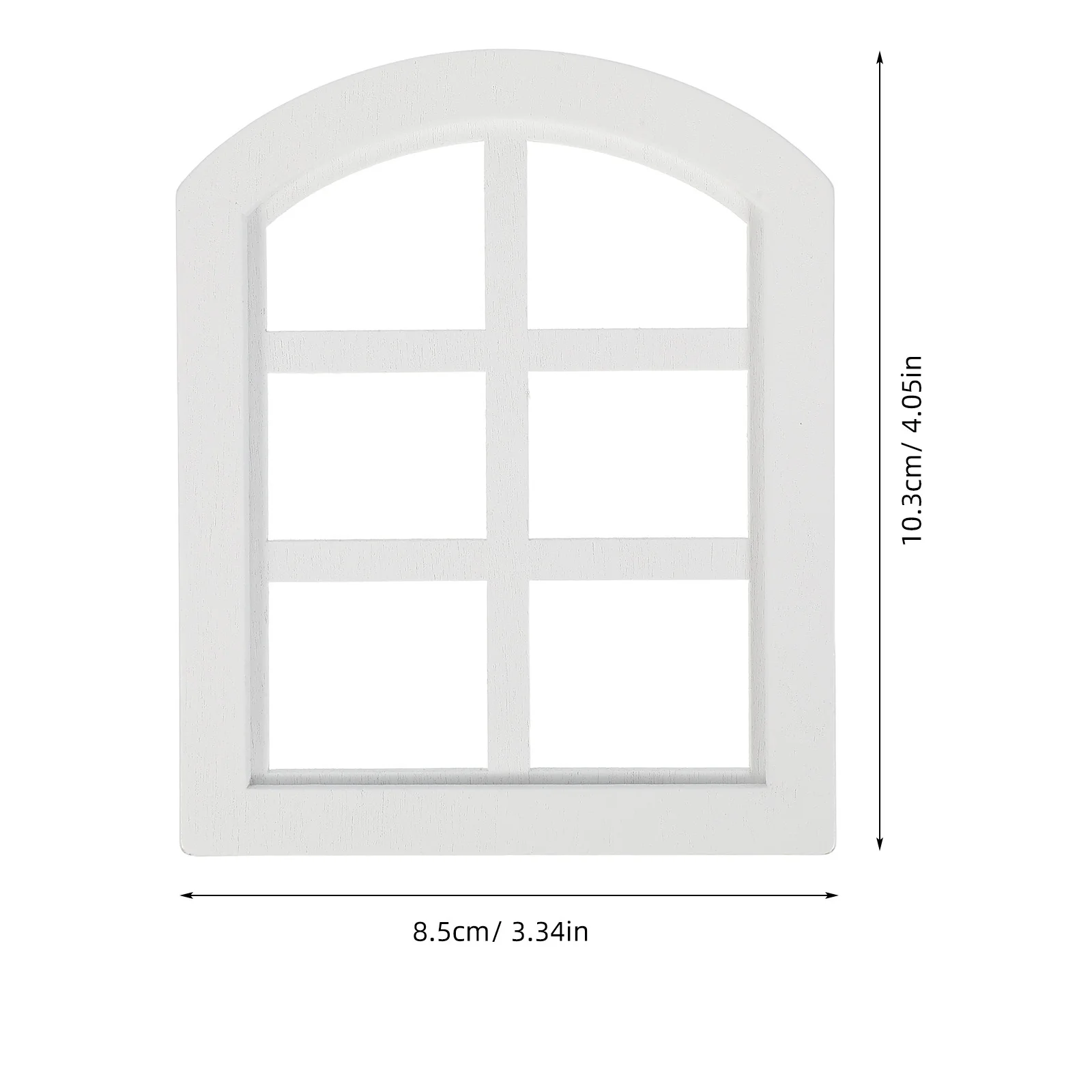 Molduras de janela de madeira em miniatura, 6 peças, móveis para casa de bonecas, escala 1:12, janela pequena, artesanato diy, acessórios para casa pequena