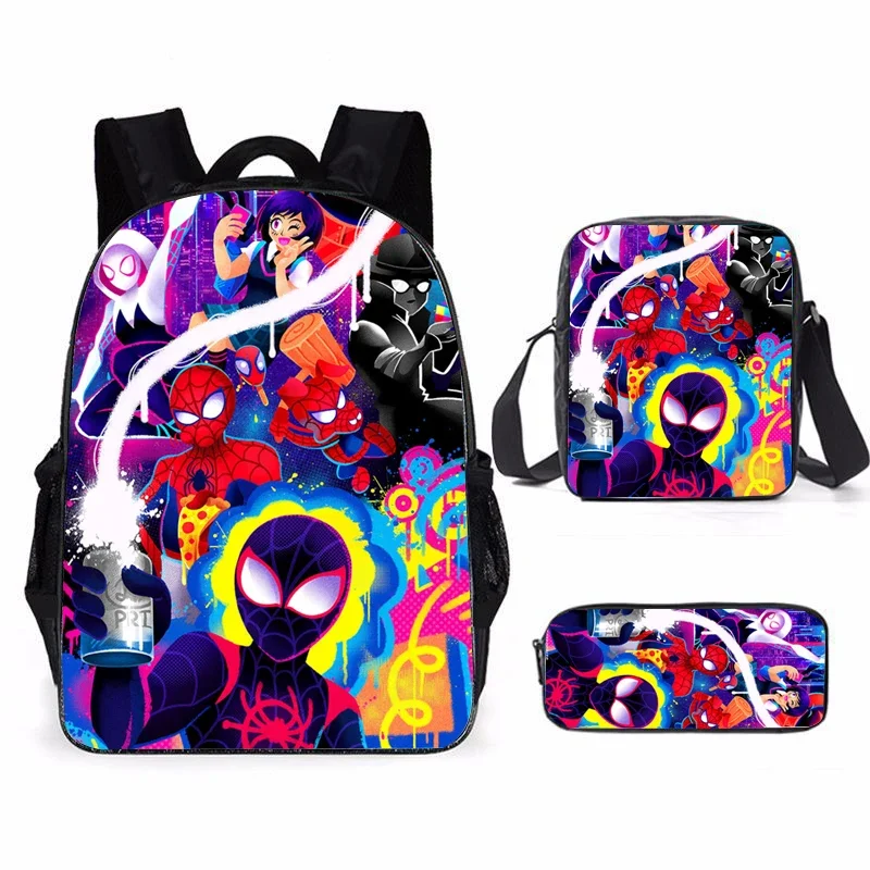 Mochila de viaje Spider verse para adolescentes y niños, Juego de 3 piezas, mochilas escolares para ordenador portátil