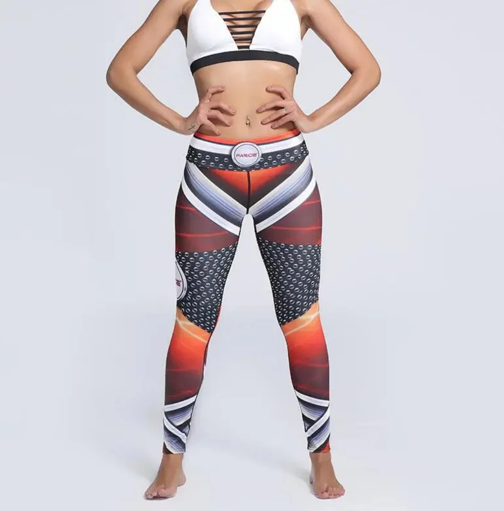 Mallas con cinturón ancho para mujer, leggings informales con estampado geométrico, S-3XL, 1142