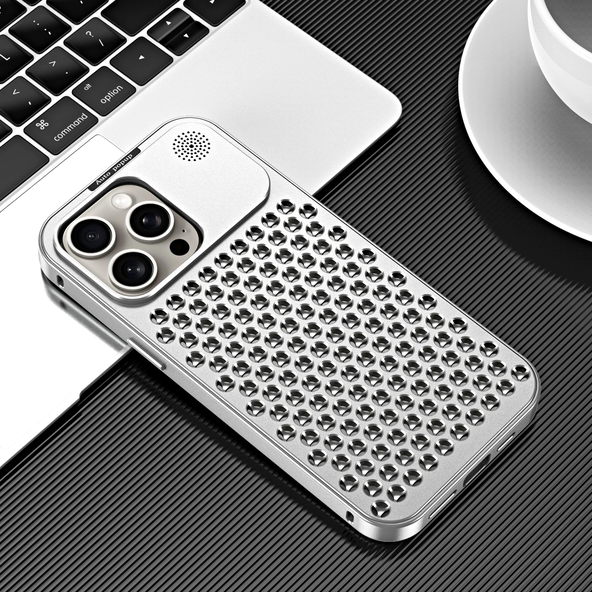 Metal Heat Dissipation Phone Case For iPhone 15 12 13 114 Pro Max 15 Plus Heat Dissipation Aroma Diffusion Detachable Case Cover