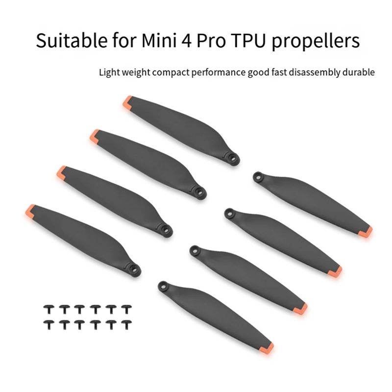 مراوح ل DJI Mini 4 Pro الطائرة بدون طيار ، استبدال شفرة الدعائم ، رحلة منخفضة الضوضاء ، مراوح الجناح ، قطع الغيار ، 2 Pairs