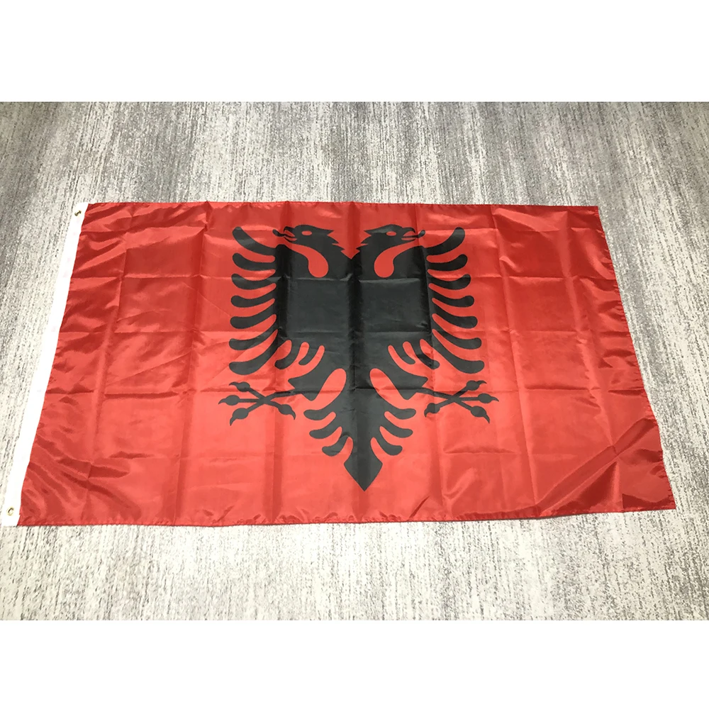 Superonezxz flag Albania Flag 3x5 ft Flag of Albania 90x150cm double penetration polyester Albania National Flag hanging banner