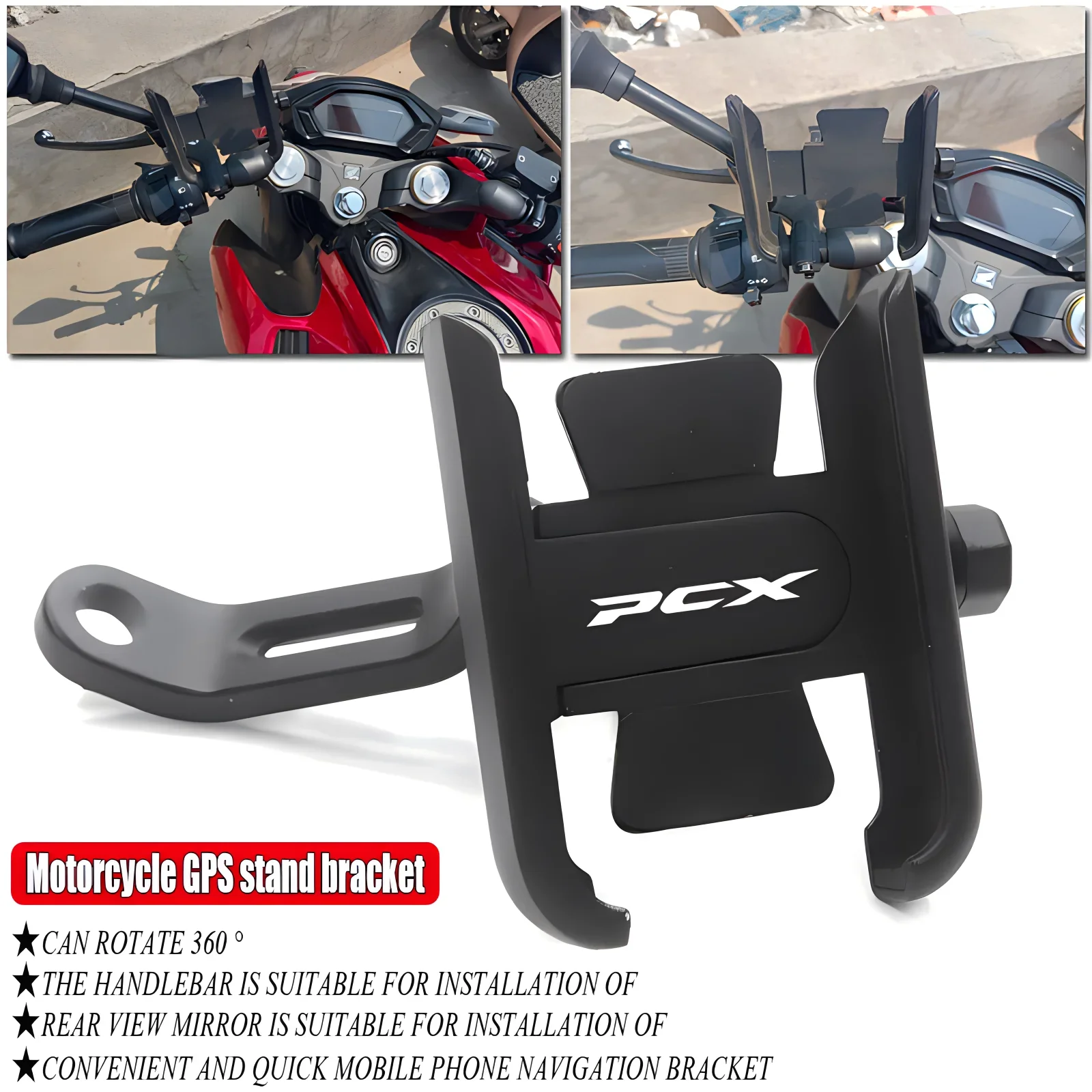 Fit For PCX150 PCX125 PCX 125 PCX 150 PCX160 Motorcycle Accessories CNC Handlebar Mobile Phone Holder GPS stand bracket