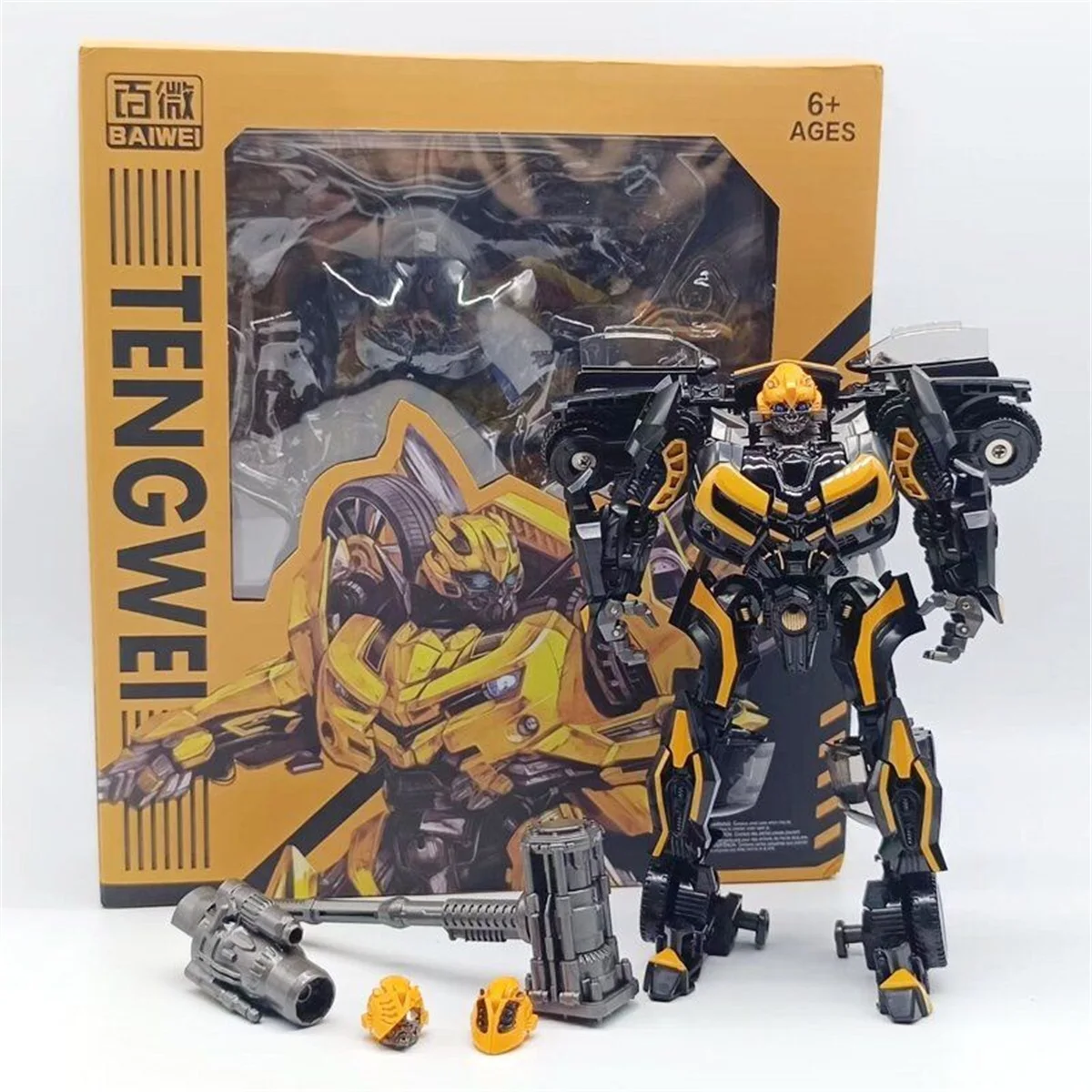 BAIWEI TW1025B Black Wasp Transforming Robot to Super Sports Car, Movie Action Figure Collection Model Toy