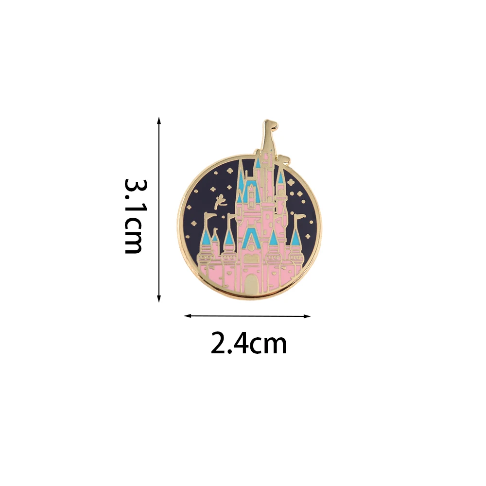 Magic Castle Badge Crystal Ball Enamel Pin Pink Blue Series Magical World Brooch Fan Enthusiast Fashion Jewelry Accessories Gift view 6