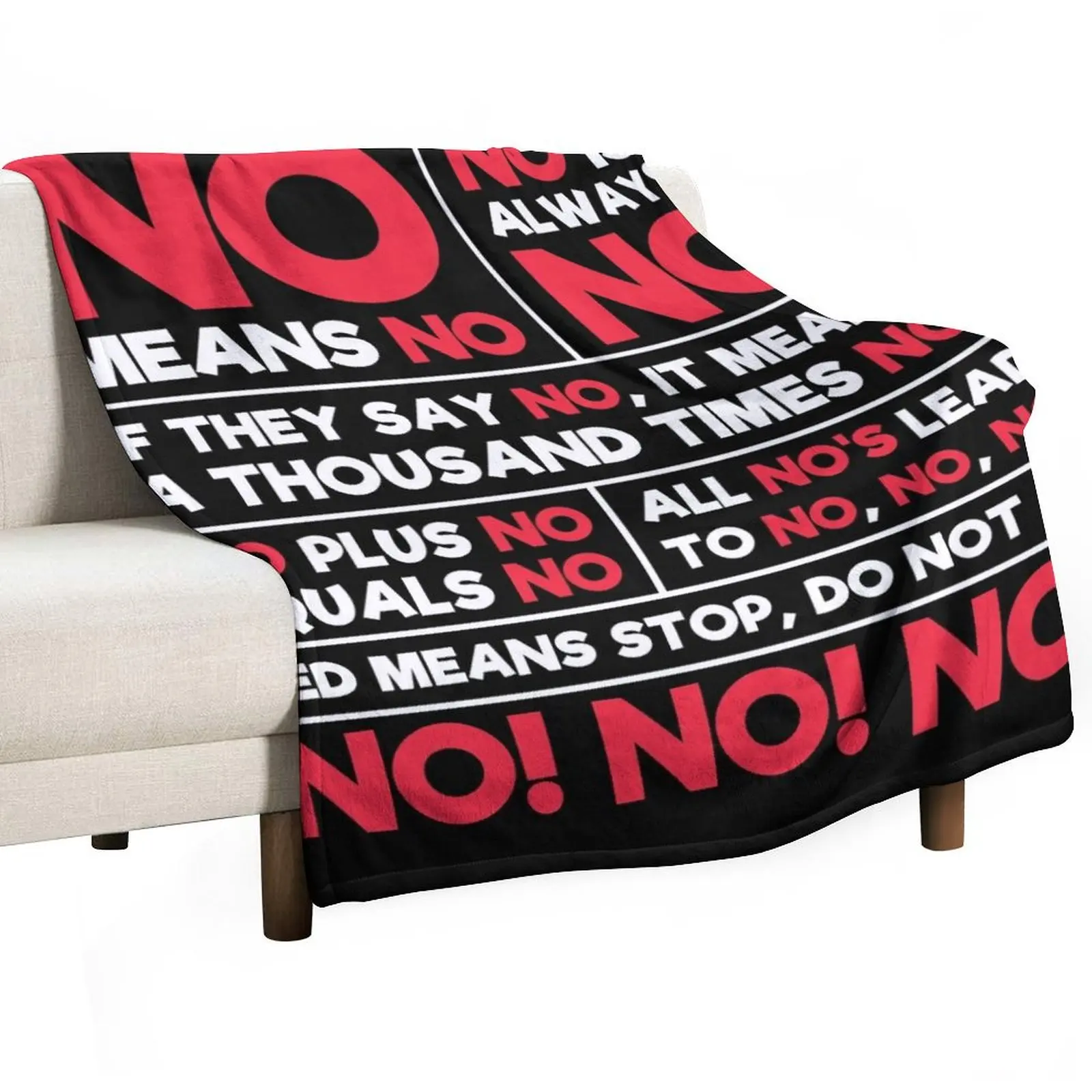 

No Means No Throw Blanket Decorative Throw christmas gifts Blankets