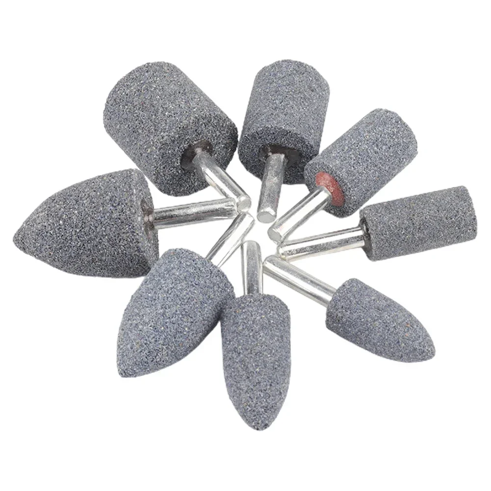 5 Pcs Grinding Wheel Polishing Bit 6mm Round Shank Cylindrical Conical Sharpening Head Tool For Grinder Rotary Tools Accessories