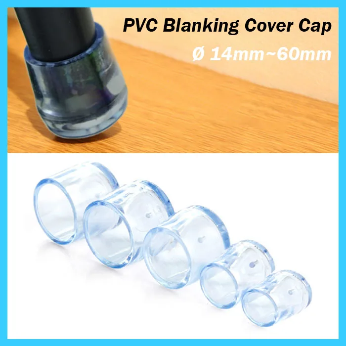 10pcs Round Plastic End Cap Clear Caps Tube Pipe PVC Blanking Cover Cap Ø 14mm~60mm Leveling Feet Floor Protectors