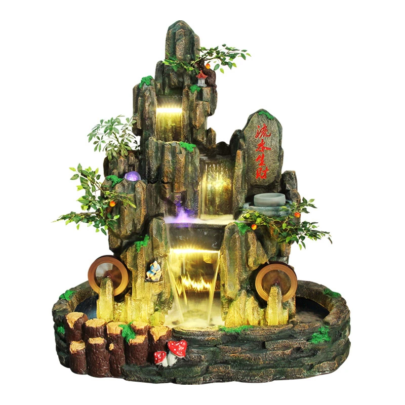 Waterscape Tank Landscaping Artificial Mountain and Fountain Outdoor Villa Courtyard Fortune Floor Ornaments