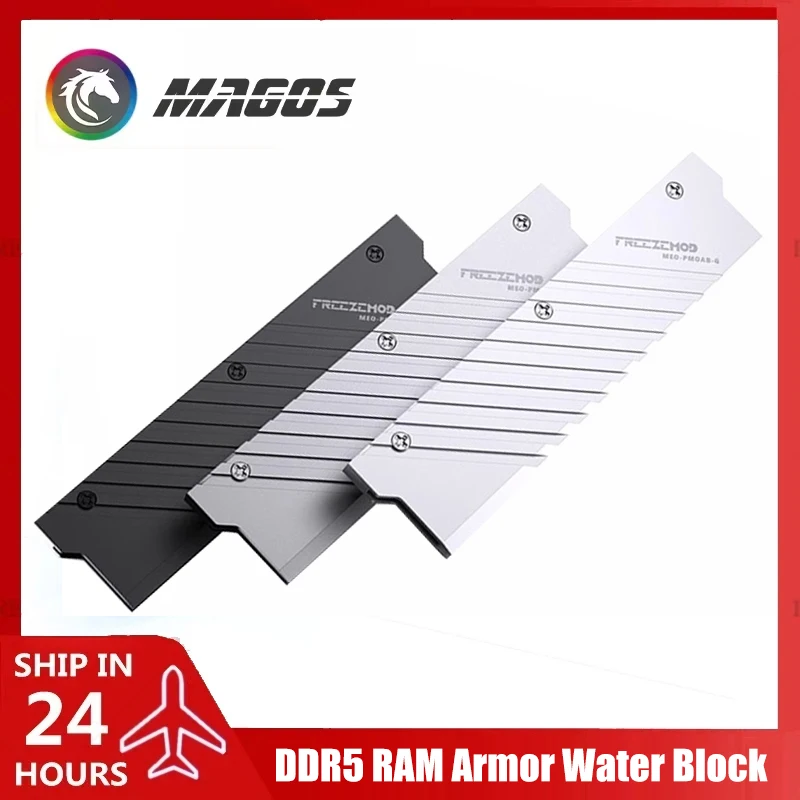 

FREEZEMOD Full Aluminum Watercooler Memory Heat Sink Cover, Water Block Cooling Used for DDR4 DDR5 RAM Armor Vest, MEO-PMOAB-G