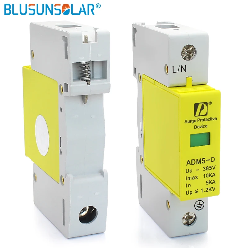 Din Rail 35mm 1P 5 KA10KA 385V AC Household Low-Voltage Anti-Lightning SPD Surge Protection Device