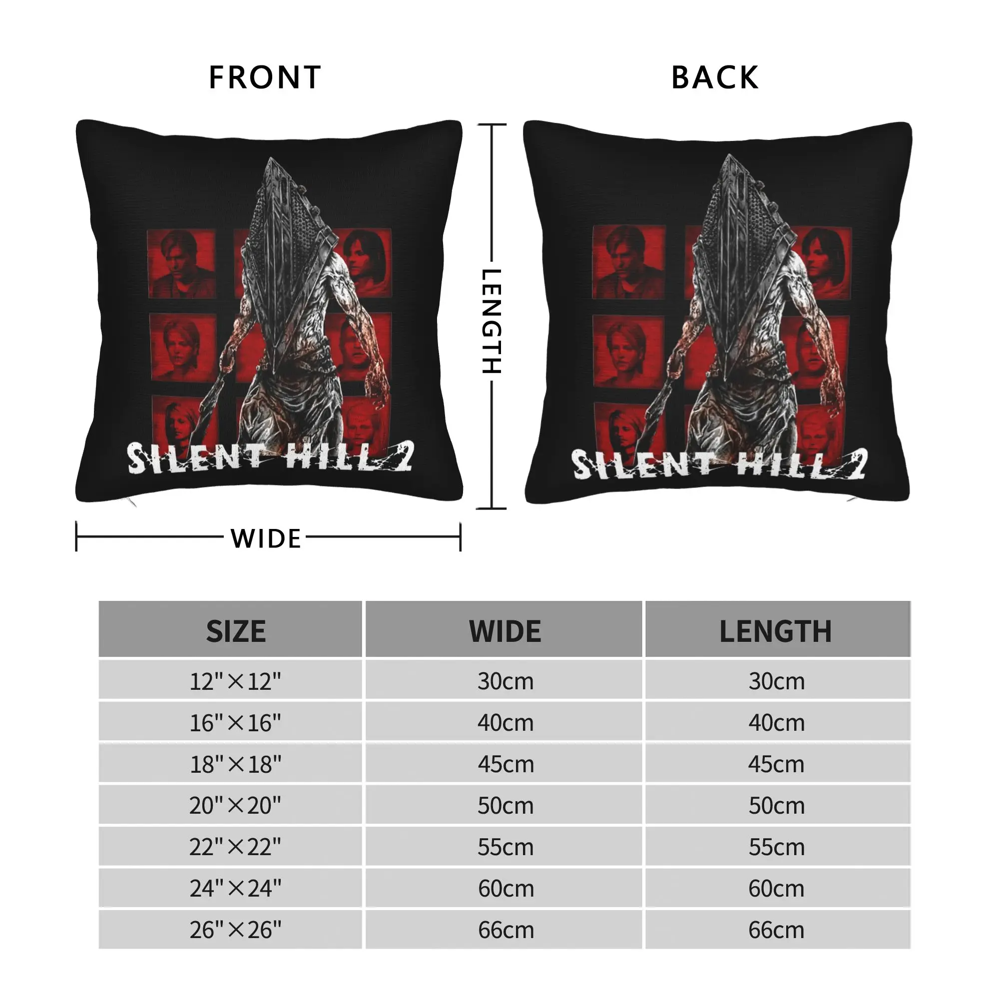 Silent Hill 2 Square Pillow Case Polyester Cushions for Sofa Horror Game , Fashion Pillowcase