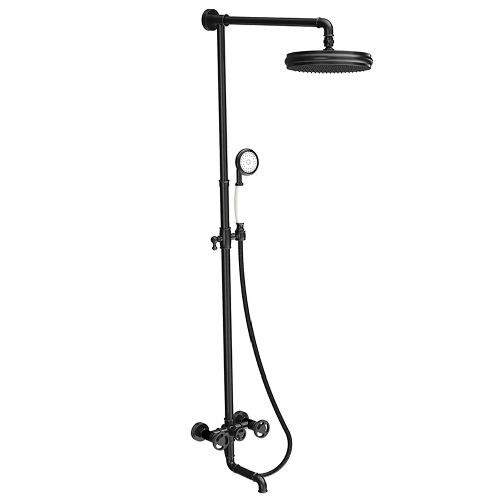 Sistema doccia calda e fredda a parete in stile industriale per set da bagno dell'hotel con set doccia con valvola mista in ottone SF6007