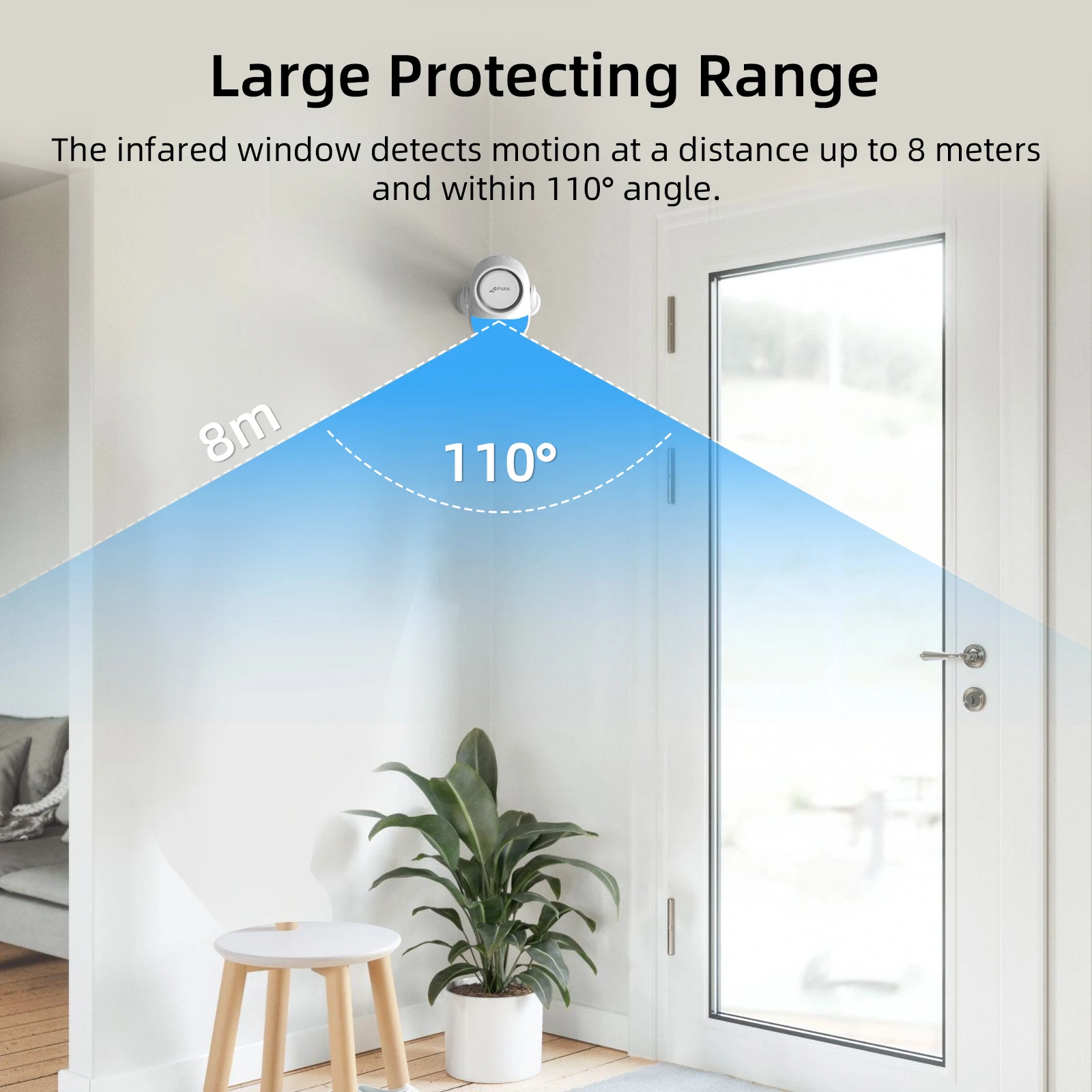 CPVAN TUYA Wireless Motion Sensor Smart Home Alarm System For Home Burglary Security Protection With Door Window Detector