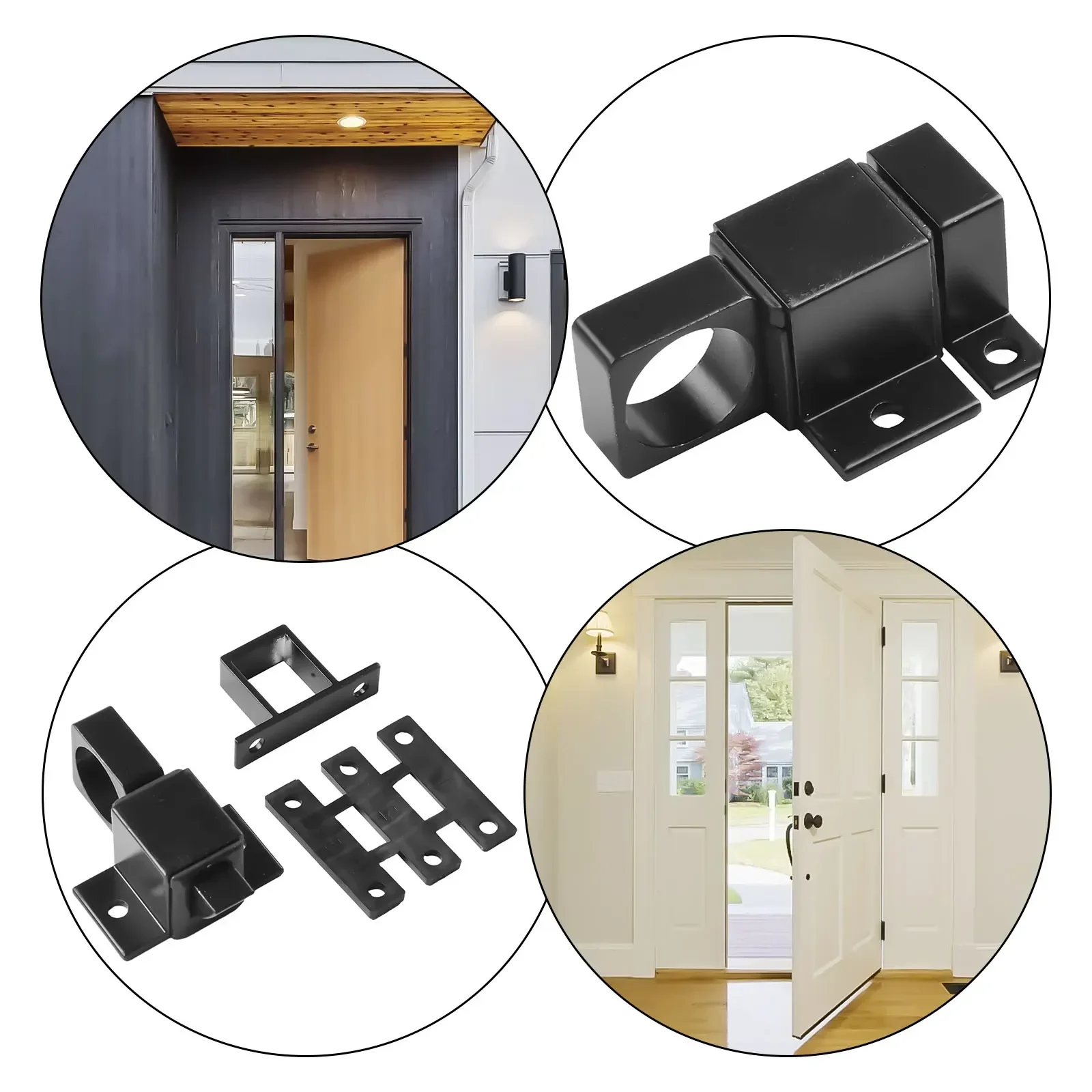 Door Latch Aluminum Alloy Security Automatic SASH Door Spring Bounce Lock Square Self-closing Bolt Spring Thumb Lock