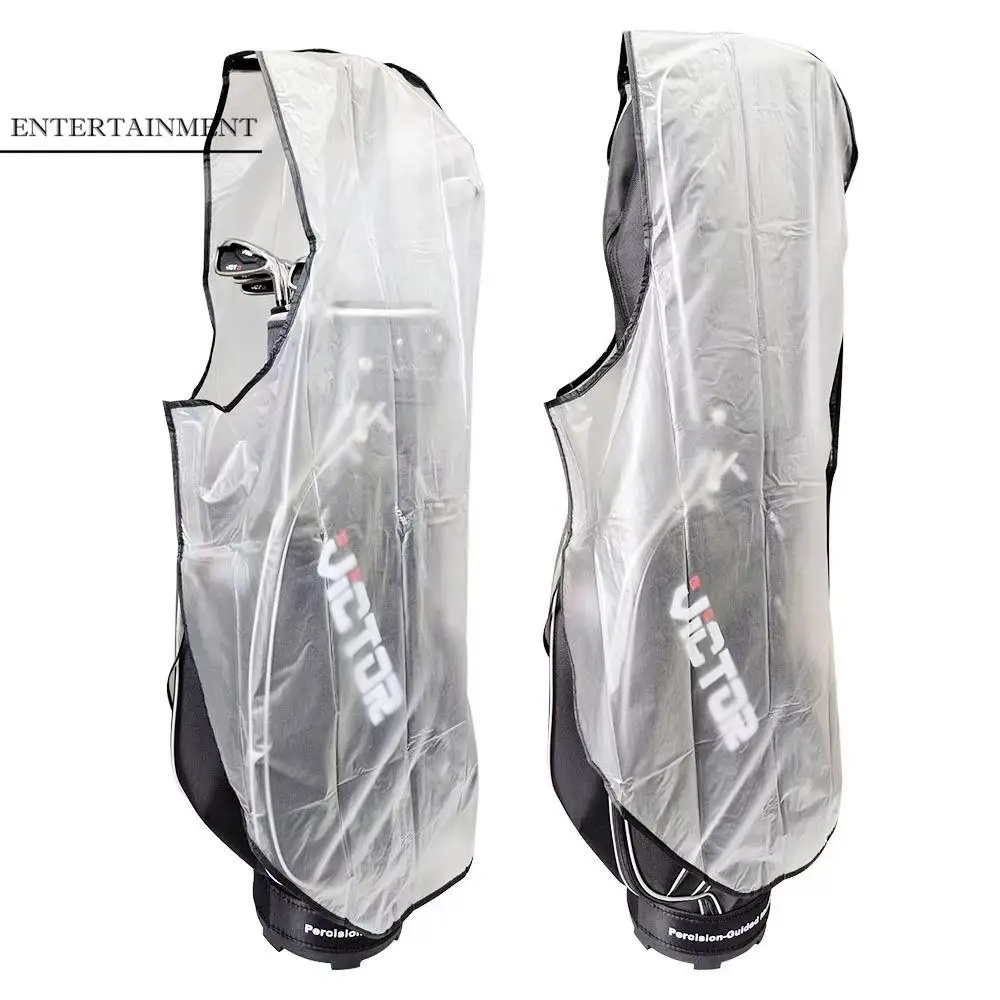

With Zipper Golf Bag Cover Large Capacity PVC Clear Golf Bag Rain Coat Dustproof Carrying Case Golf Bags Shield Outdoor Sports
