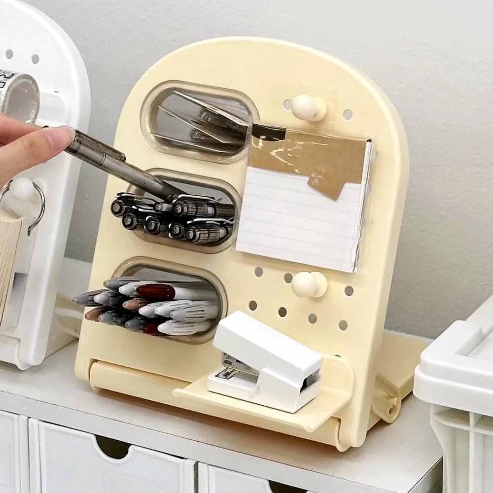 PP يميل إدراج حامل قلم سعة كبيرة ثقب عمودي مجلس تخزين الرف الإبداعية متعددة الوظائف #2