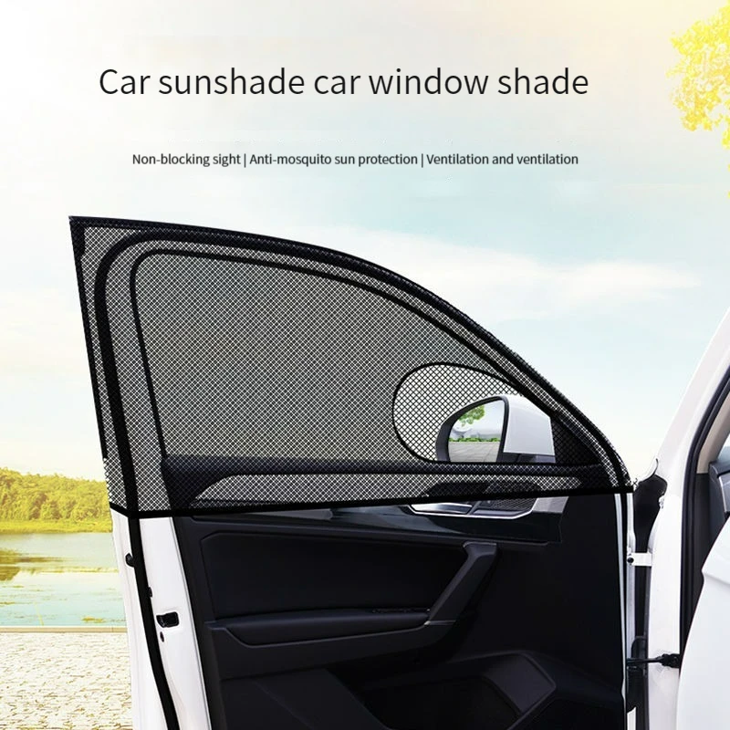 Parasol de malla para ventana lateral de coche, película de protección UV, accesorios de estilo