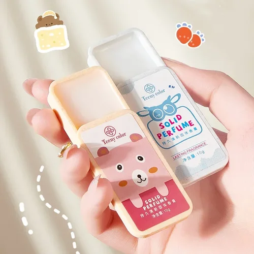 Fragancias de melocotón y flores, bálsamo de Perfumes sólidos para mujeres y hombres, Mini desodorante aromático portátil suave y duradero, fragancias antitranspirantes corporales